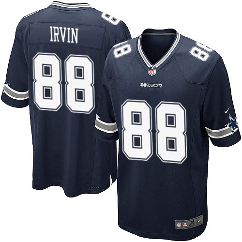 Men's Game Michael Irvin Nike Jersey Navy Blue Home - #88 NFL Dallas Cowboys